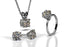 MJ-118 Kite Set Swirl Diamond Ring draws attention with a flawless square shaped diamond